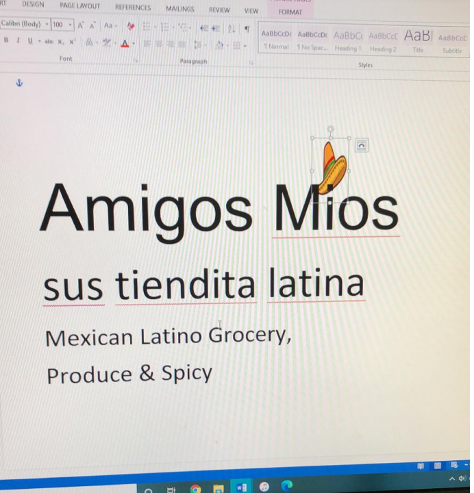 Amigos Mios logo on Word