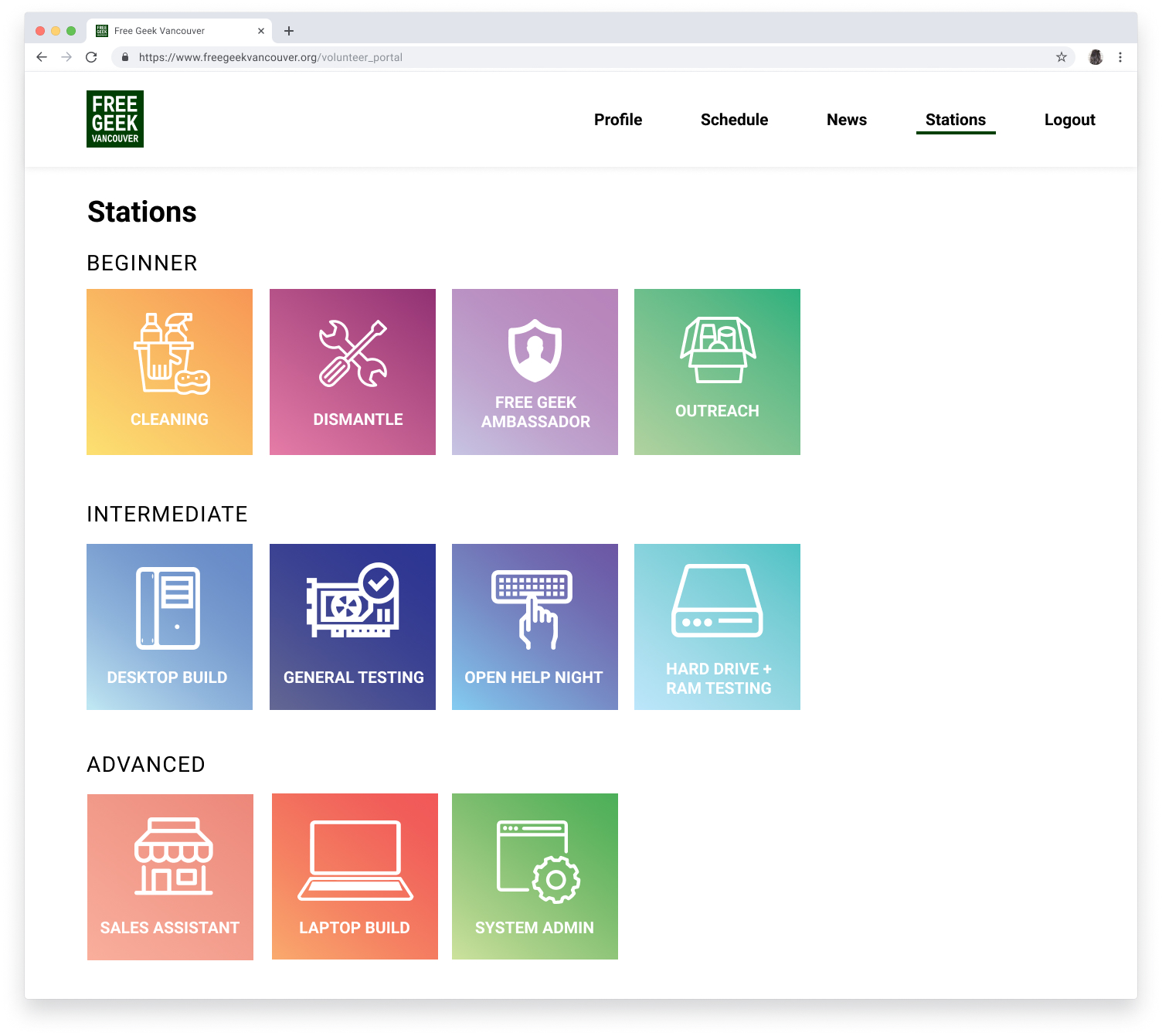 stations page