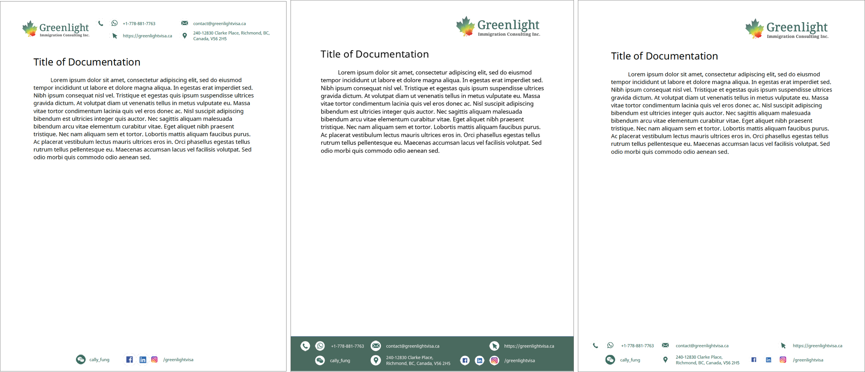 greenlight letterheads