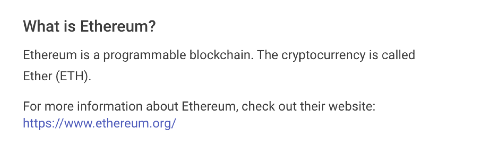 ether info