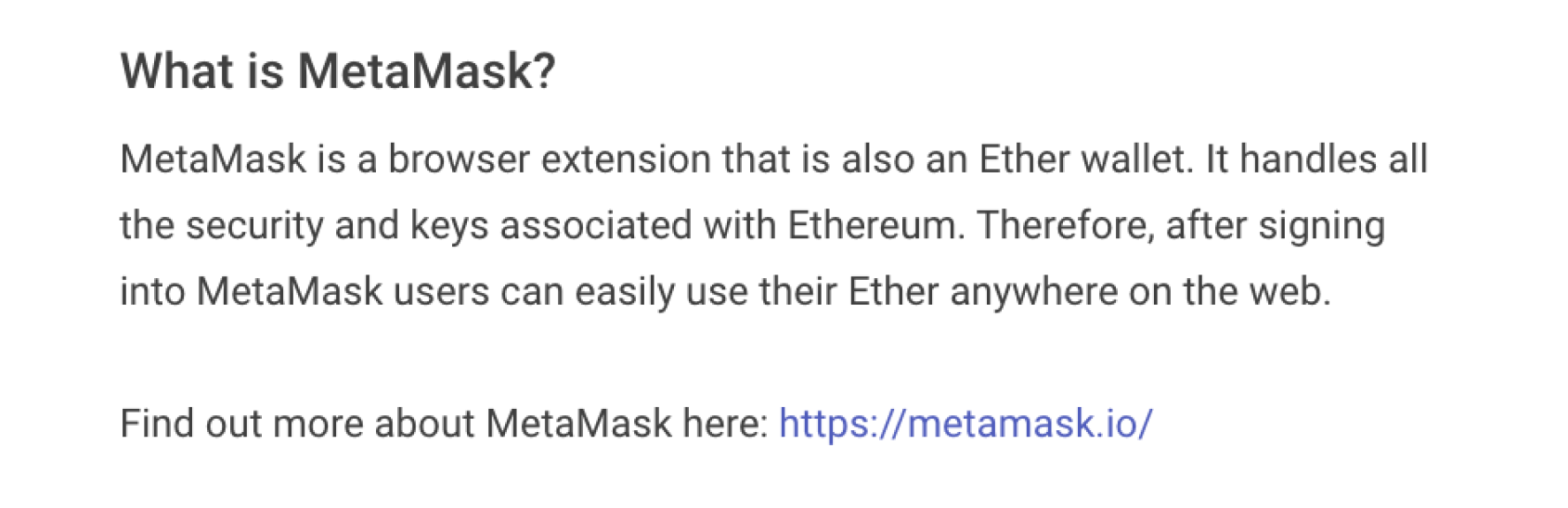 metamask wallet info