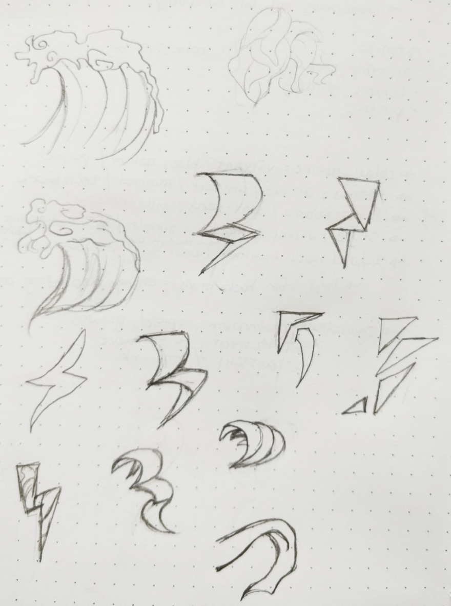 SFU Surge logo sketches